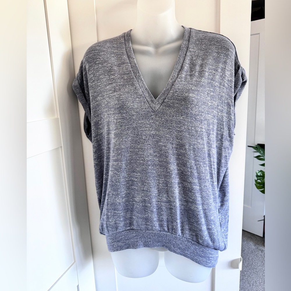 ARITZIA WILFRED FREE Trentini Sweater Tank Shirt V-Neck Slate Blue XXS